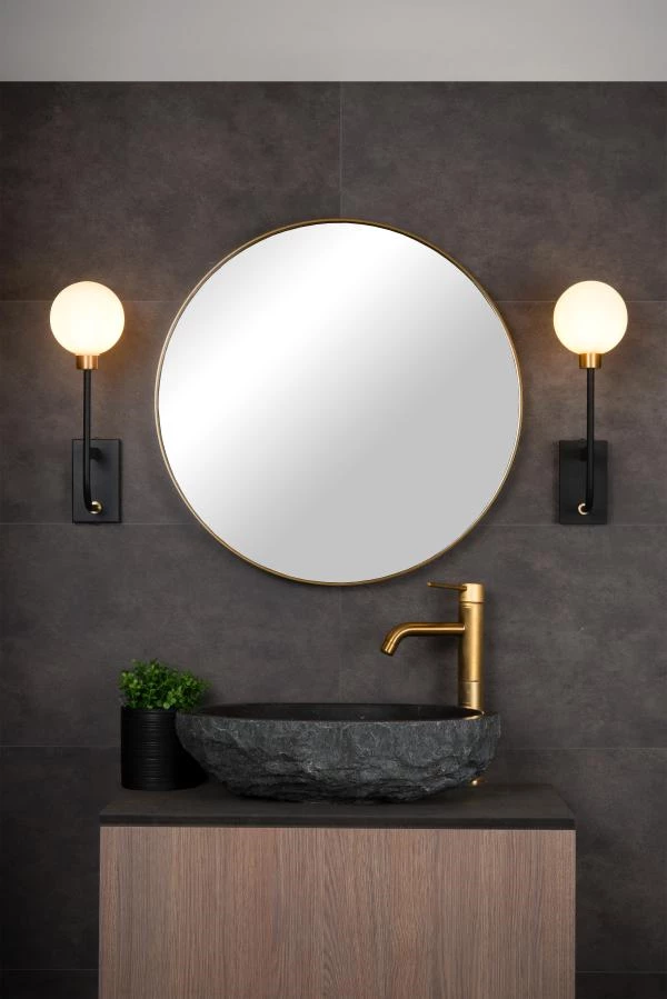 Lucide BEREND - Wall light Bathroom - 1xG9 - IP44 - Black - atmosphere 1